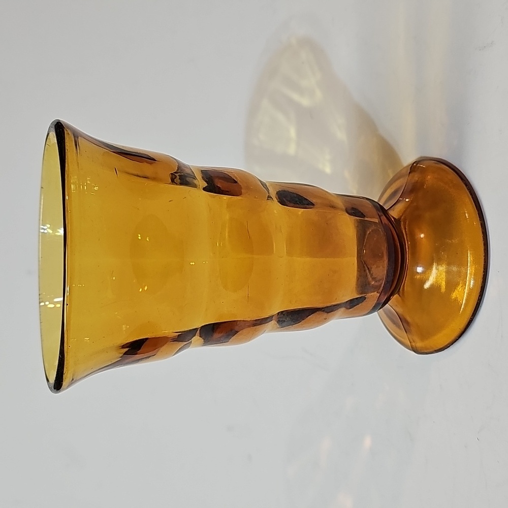 Vintage Amber Parfait, Sundae, Milkshake, Malt, Soda Fountain Optic Waves Glass